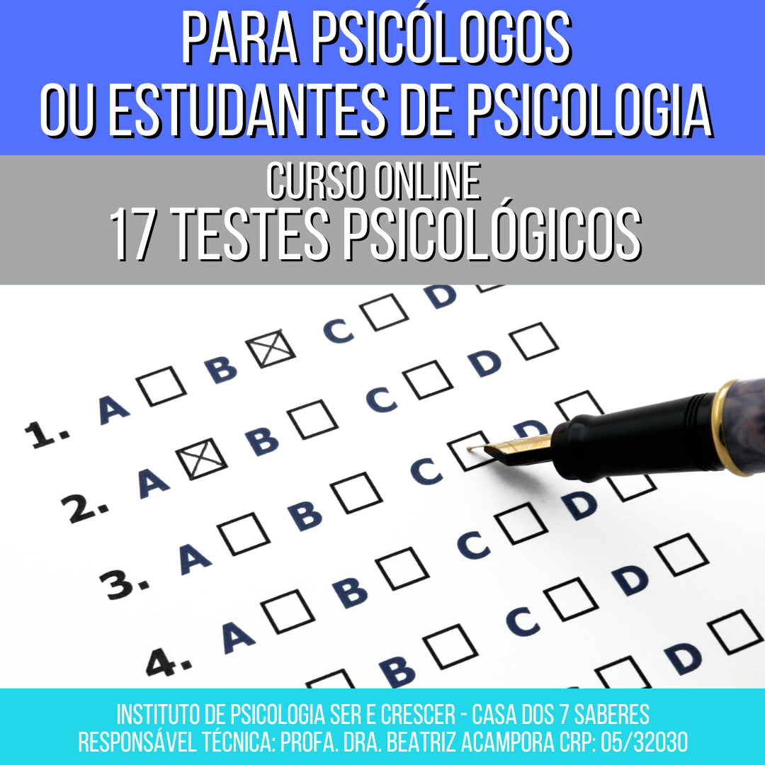 CURSO COM 17 TESTES PSICÓLOGICOS | ONLINE