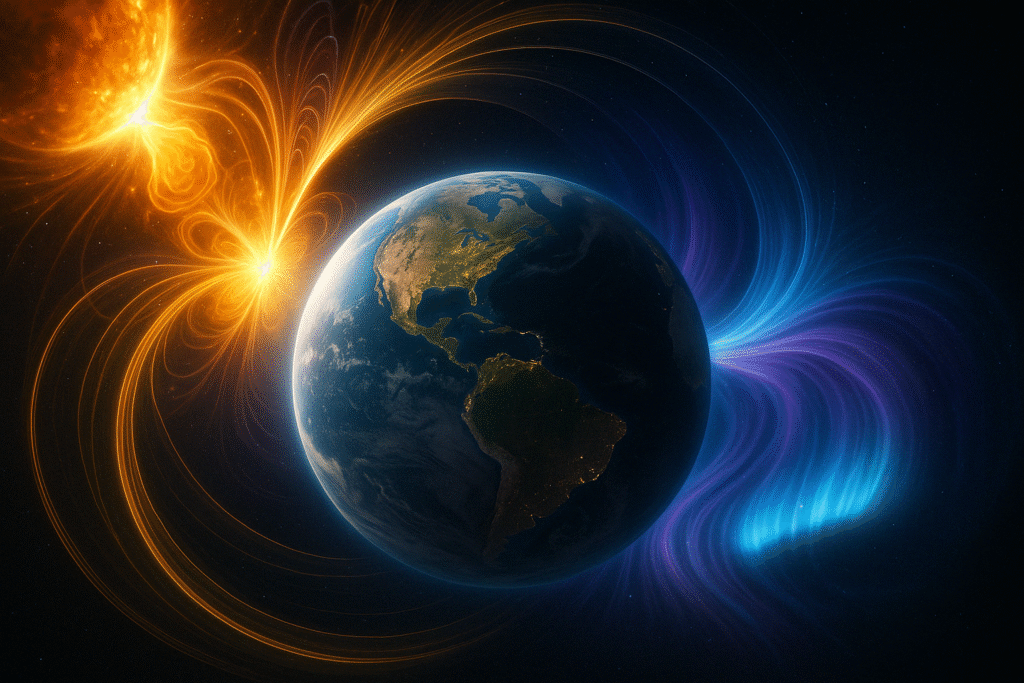 04 RESSONANCIA SHULMMAN Morar sob a AMAS não torna ninguém “mais exposto” à radiação em terra, mas coloca o Brasil numa zona onde satélites, aviação e comunicações sofrem maiores oscilações quando a atividade solar dispara—fenômeno que também pode turbinar momentaneamente a potência registrada da Ressonância Schumann. Informação contextualizada e calibração das expectativas são as melhores defesas contra alarmes exagerados.